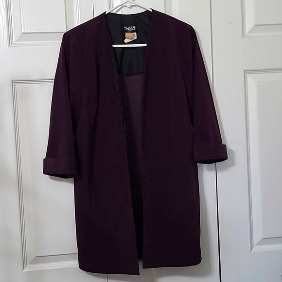 Helene Blake Deep Purple Dress & Blazer Jacket Set, 6 Petite, soft fabric, EUC - Picture 7 of 9